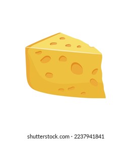 Cheese with holes. Vector illustration isolated on white background
