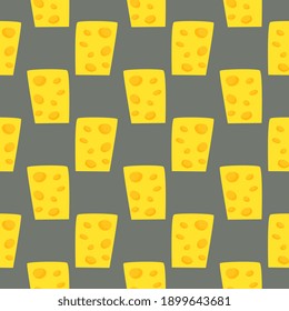 Cheese with holes,seamless pattern on brown background.