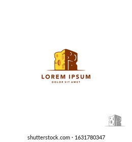 cheese house vector logo template