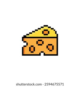 cheese  icon 8 bit, pixel art food icon  for game  logo. 