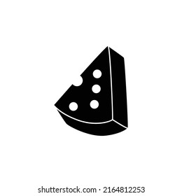 Cheese icon in black flat glyph, filled style isolated on white background
