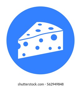 Cheese icon black. Single bio, eco, organic product icon from the big milk black.