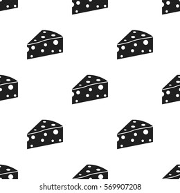 Cheese icon black. Single bio, eco, organic product icon from the big milk black.