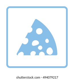 Cheese icon. Blue frame design. Vector illustration.