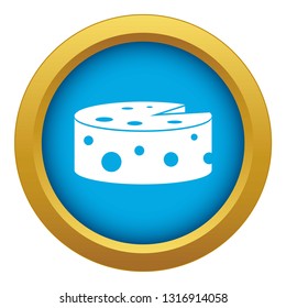 Cheese icon blue vector isolated on white background for any design