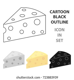Cheese icon cartoon. Single bio, eco, organic product icon from the big milk cartoon.
