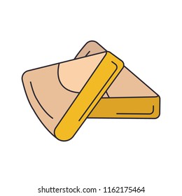 Cheese icon. Cartoon cheese vector icon for web design isolated on white background