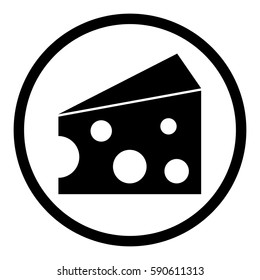 Cheese icon in circle on white background