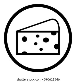 Cheese icon in circle on white background