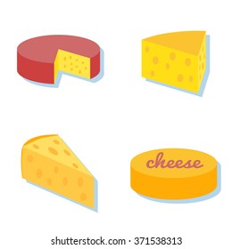cheese icon collection, four set background white