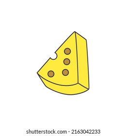 Cheese icon in color, isolated on white background 