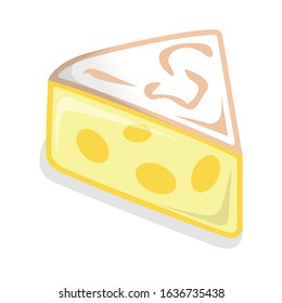 Cheese Icon, Dairy Product. Concept Icon and Label. Natural and Healthy Food Symbol, Icon and Badge. Cartoon Vector illustration.