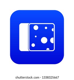 Cheese icon digital blue for any design isolated on white vector illustration