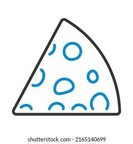 Cheese Icon. Editable Bold Outline With Color Fill Design. Vector Illustration.