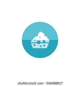 Cheese icon in flat color circle style. Food bakery ingredient