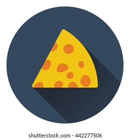 Cheese icon. Flat color design. Vector illustration.