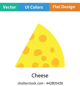 Cheese icon. Flat color design. Vector illustration.