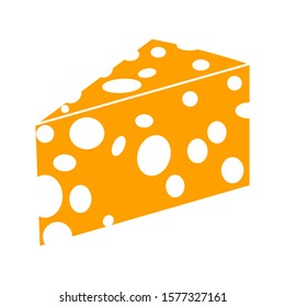 cheese icon. flat illustration of cheese. cheese sign symbol. vector illustration on white background