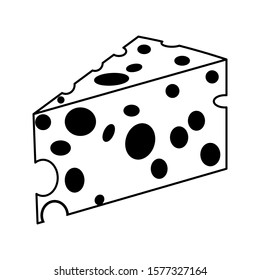 cheese icon. flat illustration of cheese. cheese sign symbol. vector illustration on white background