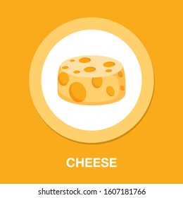 cheese icon. flat illustration of cheese - vector icon. cheese sign symbol