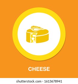 Cheese Icon. Flat Illustration Of Cheese - Vector Icon. Cheese Sign Symbol