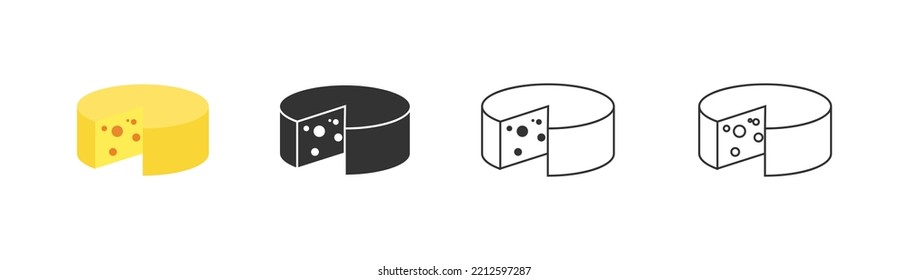 Cheese Icon. Flat Illustration Of Cheese - Vector Icon. Cheese Sign Symbol