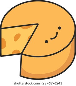Cheese icon in flat style isolated on white background. Vector illustration.