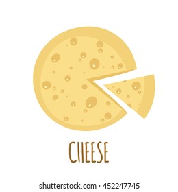 Cheese icon in flat style isolated on white background. Vector illustration.