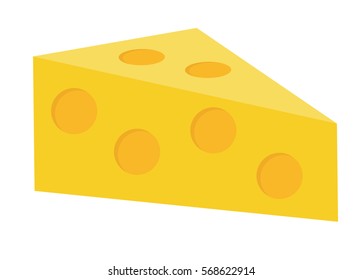 Cheese icon flat style. Isolated on white background. Vector illustration
