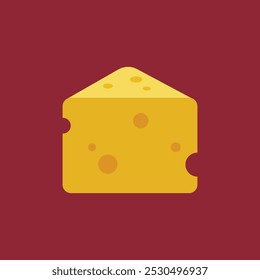 Cheese icon with flat style. Vector illustration.