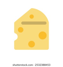 Cheese icon with flat style. Vector illustration.