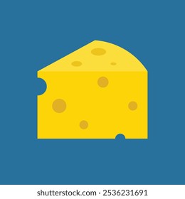 Cheese icon with flat style. Vector illustration.