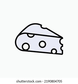 Cheese Icon. Food Made from Pressed Curds of Milk .Protein Symbol - Vector.