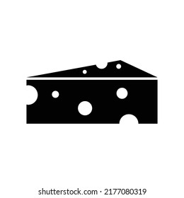 Cheese icon, full black. Vector illustration, suitable for content design, poster, banner, menu, or video editing needs