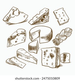 cheese icon hand drawn vector template