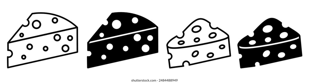 Cheese icon illustration on white background.  Cheese icon set for business. Stock vector.