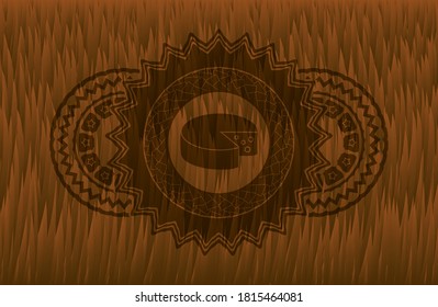 Cheese icon inside Fur badge. Pet graceful background. Vector illustration. 