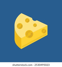 Cheese icon isolated on blue background. Vector illustration.