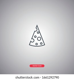 Cheese icon isolated on gray background. Modern line style. Vector illustration.