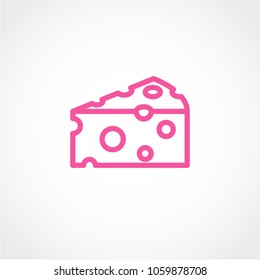 Cheese Icon Isolated on White Background