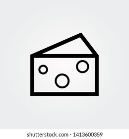 Cheese Icon Isolated on White Background