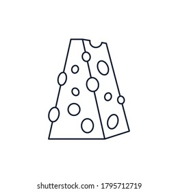 Cheese icon. Isolated on White Background. Vector design