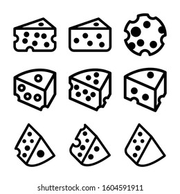 cheese icon isolated sign symbol vector illustration - Collection of high quality black style vector icons
