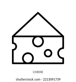 cheese icon. Line Art Style Design Isolated On White Background