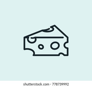 Cheese icon line isolated on clean background. Cheddar concept drawing cheese icon line in modern style. Vector illustration for your web site mobile logo app UI design.
