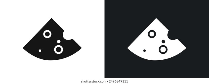 cheese icon linear graphics set vector in black