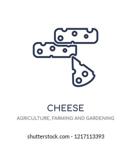 Cheese icon. Cheese linear symbol design from Agriculture, Farming and Gardening collection. Simple outline element vector illustration on white background.
