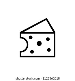 Cheese icon. Linear cheese icon. Cheese vector flat icon. 