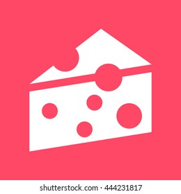Cheese icon on magenta color background. Eps-10.