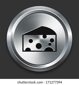 Cheese Icon on Metallic Button Collection